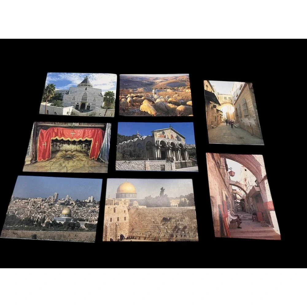 Vintage Postcards Jerusalem Bethlehem‎ Israel Holy Unposted Star Cards Lot of 28